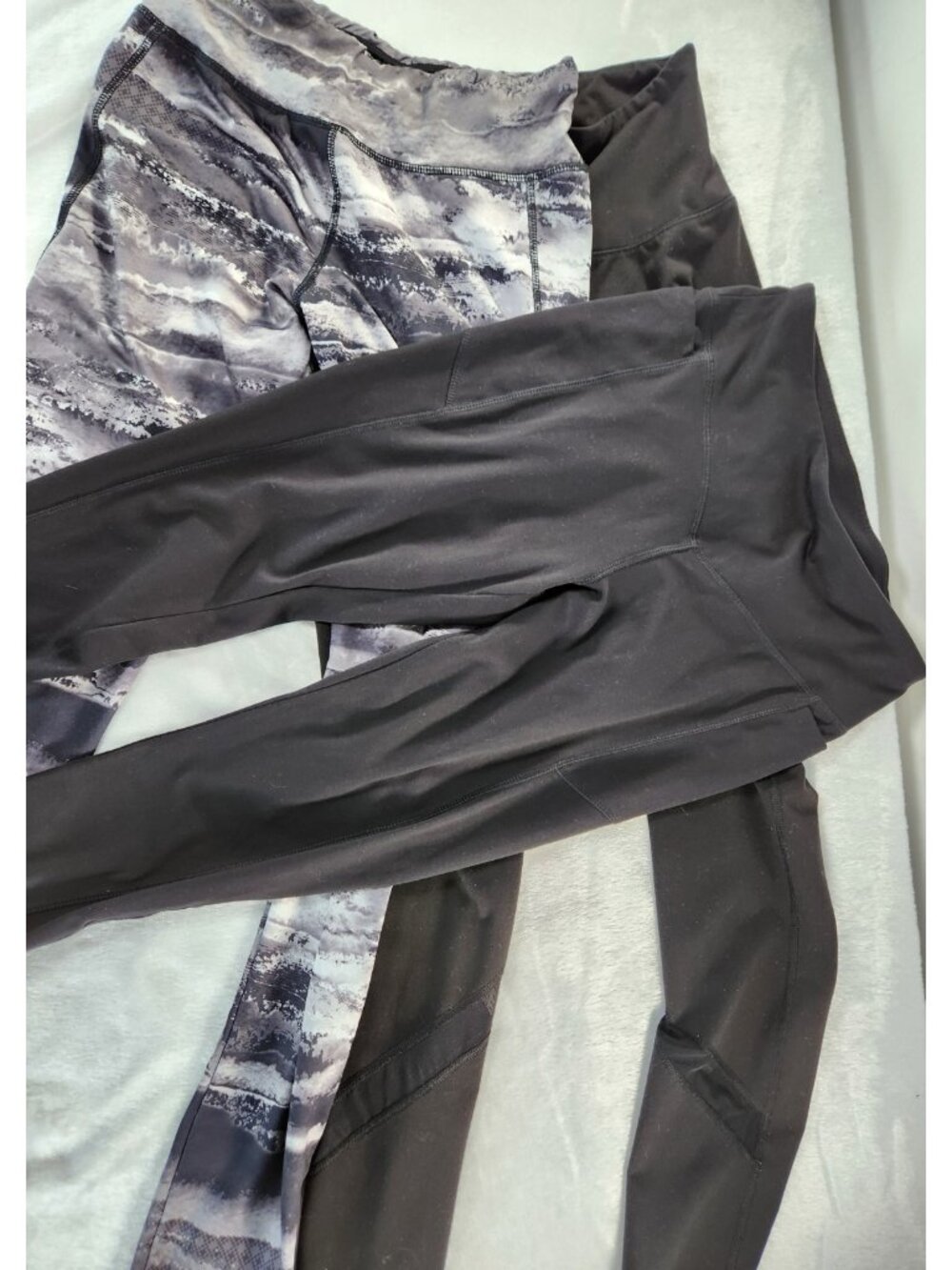 3 Pack Stretch Pants Pockets High Waisted Tummy Control Workout-Black - SZ S